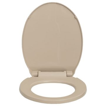 vidaXL WC-Sitz Toilettensitz mit Absenkautomatik Beige Oval