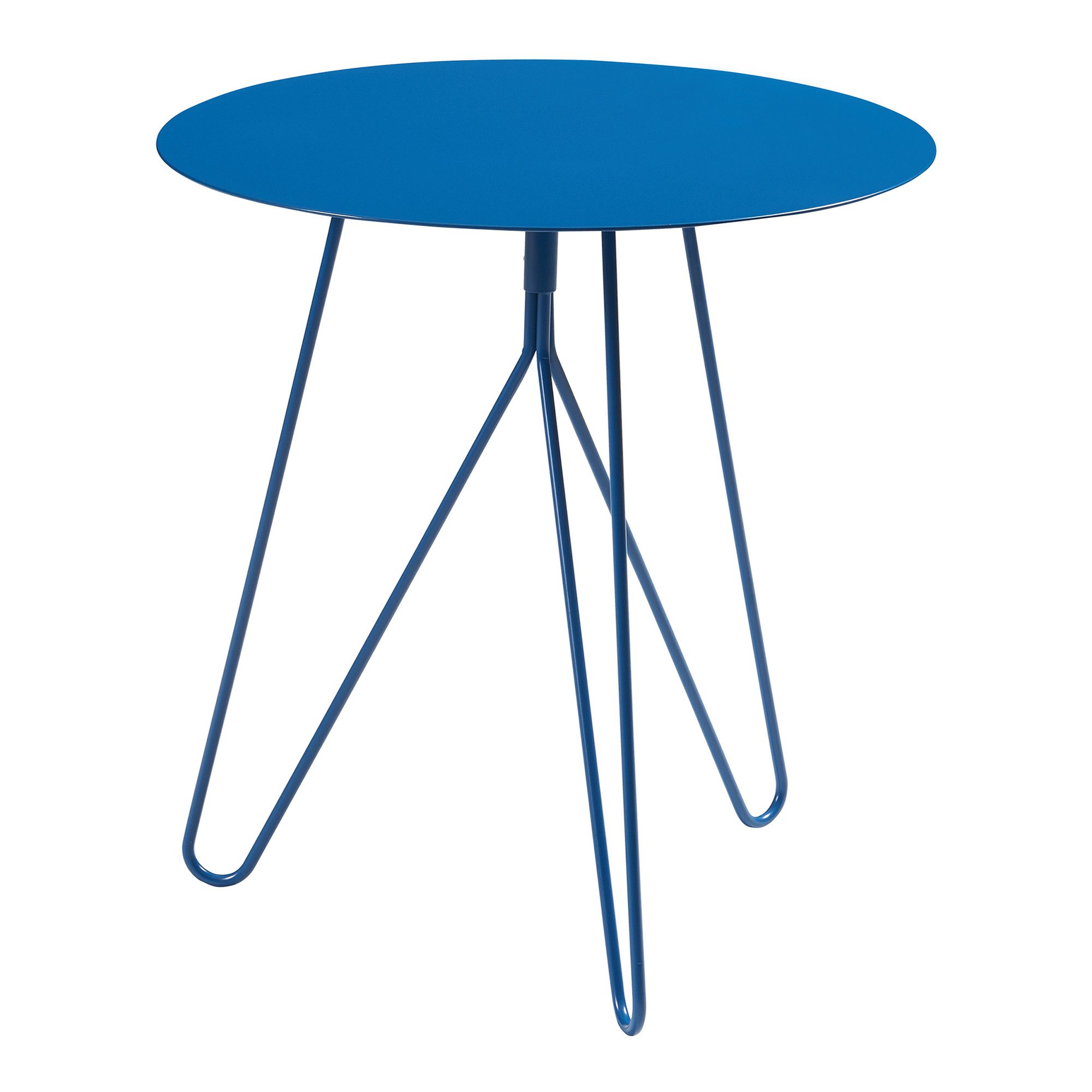 en.casa Beistelltisch, »Nopimi« Metall rund 45 x Ø43 cm Blau, matt