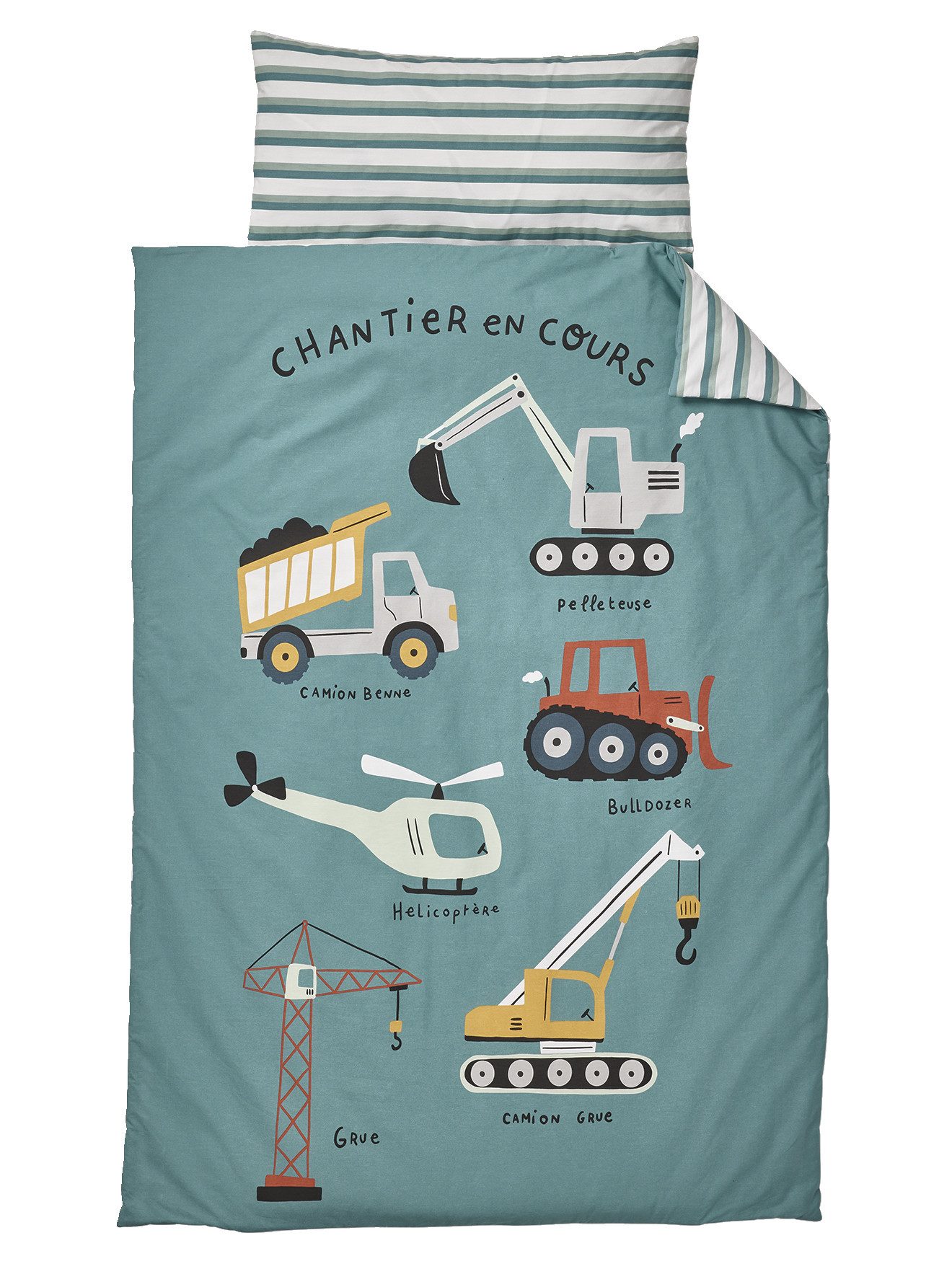 vertbaudet Kinderschlafsack Kinder Schlafsack MINILI BAUSTELLENFAHRZEUGE günstig online kaufen