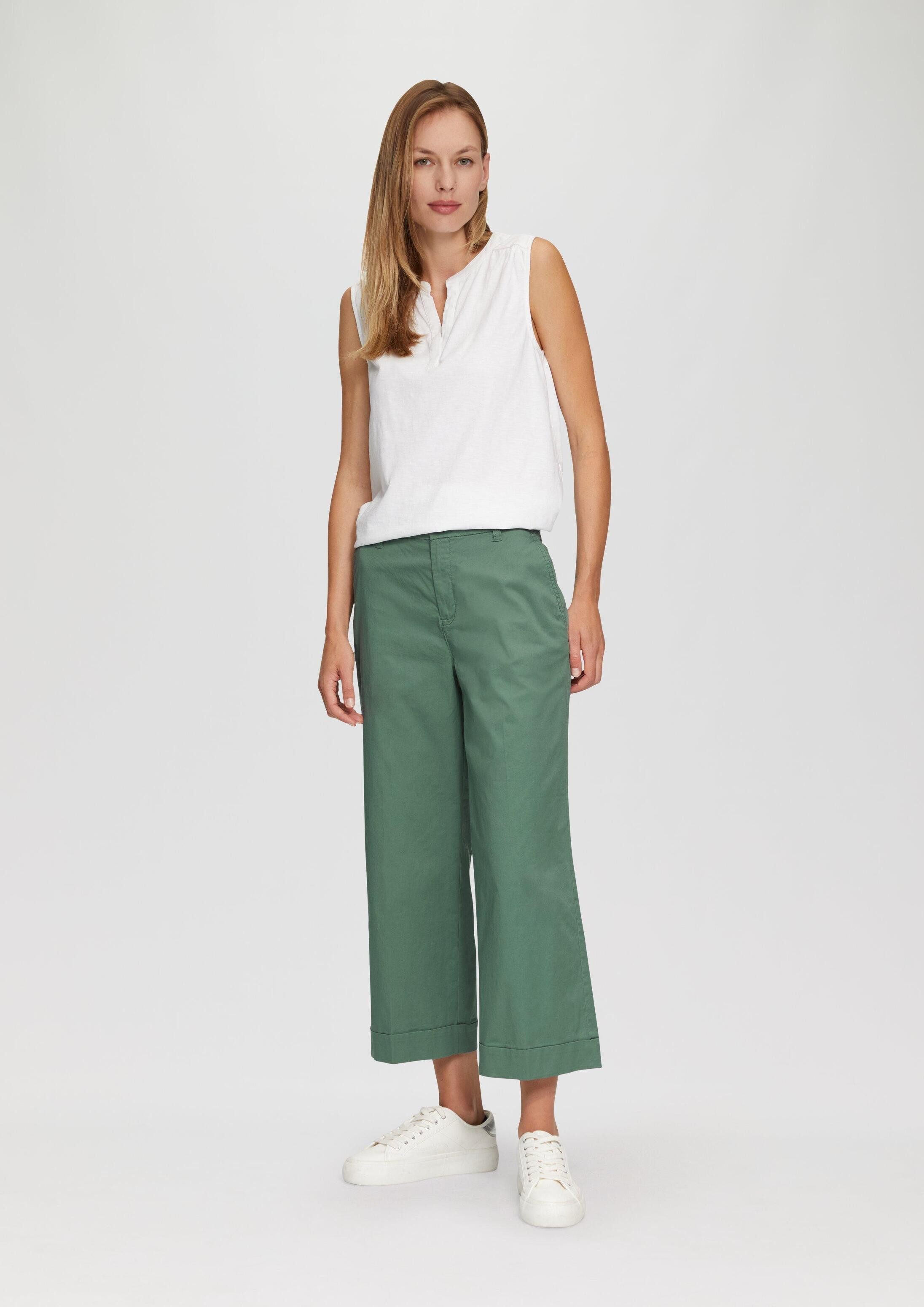 s.Oliver Culotte Hose Culotte aus Baumwollstretch
