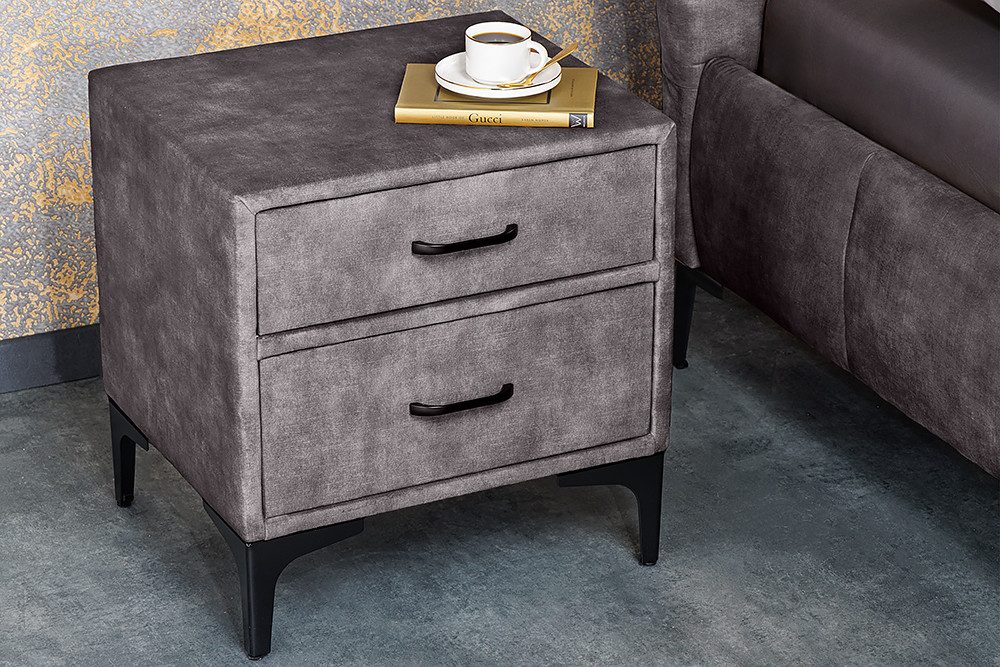 riess-ambiente Nachttisch BOUTIQUE 50cm dunkelgrau / günstig online kaufen