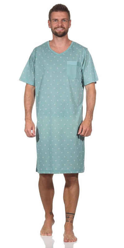 EloModa Nachthemd Herren Nachthemd Sommer Sleepshirt, Gr. M : XL 2XL (1-tlg)