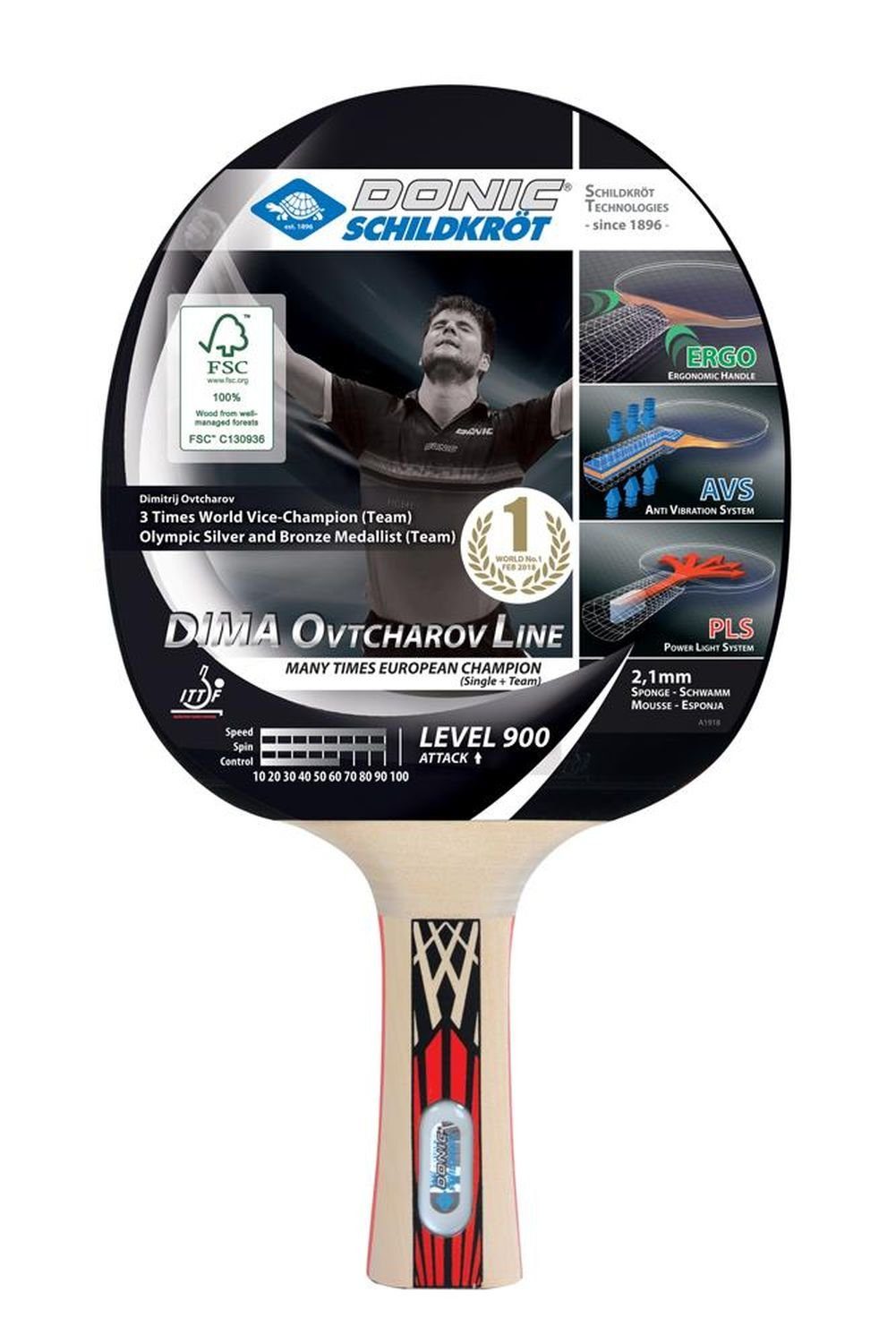 Tischtennisschläger Table Bat 900, Racket Ovtcharov Donic-Schildkröt Tischtennis Schläger Tennis