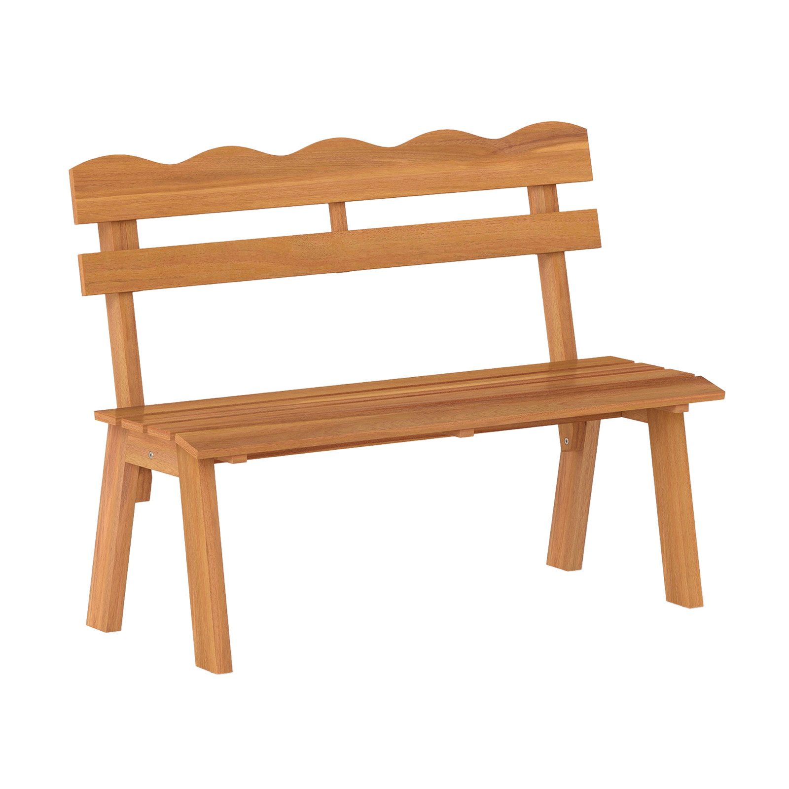 COSTWAY Gartenbank, Akazienholz wetterfest Sitzbank 2-Sitzer 360 kg 47,5x105x80cm
