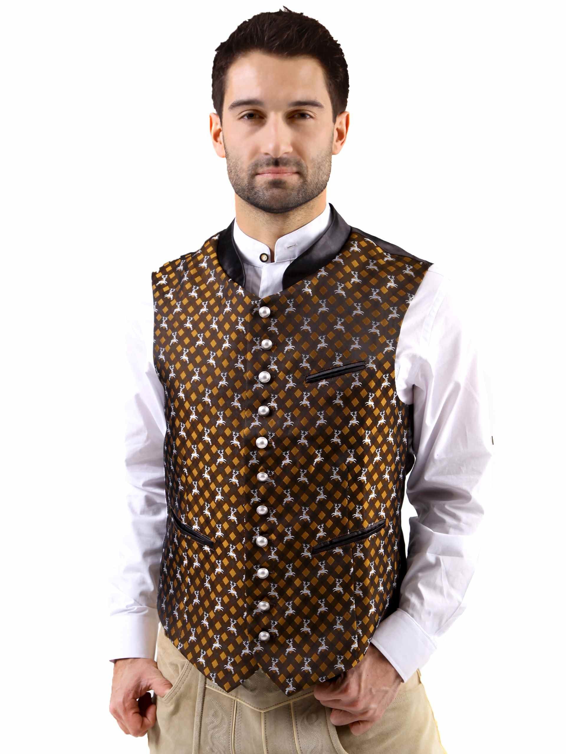 Almbock Trachtenweste Trachtengilet Toni (1-tlg) braun günstig online kaufen