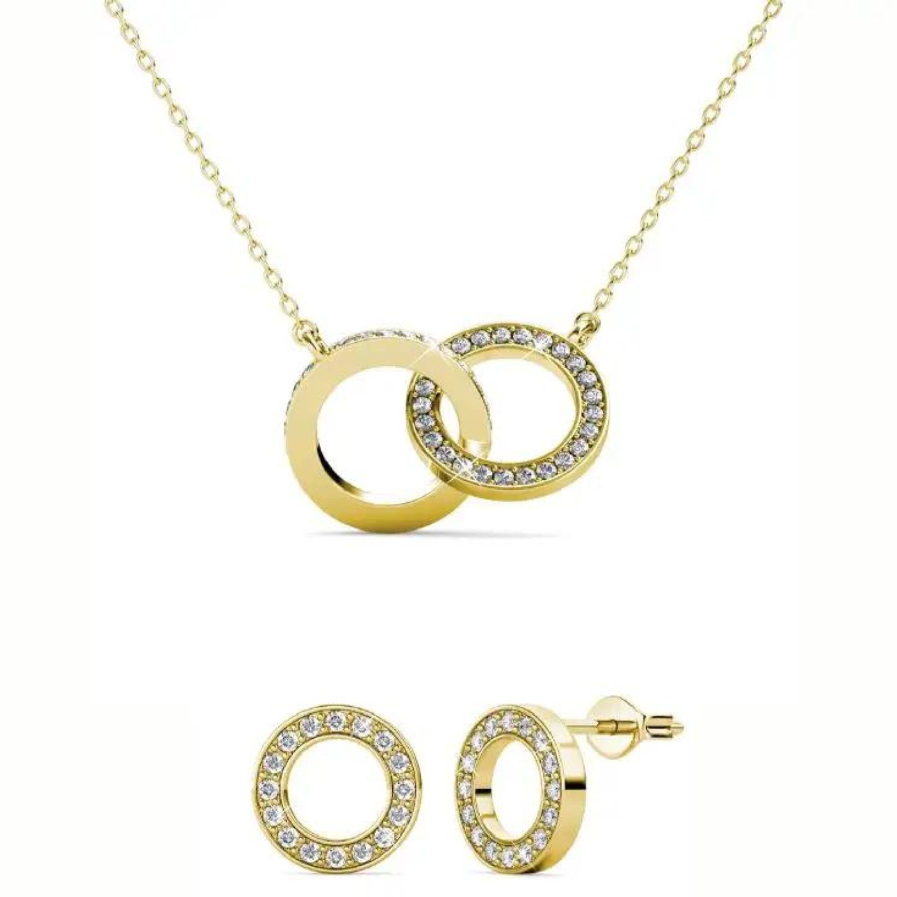 Ella Eisvogel Schmuckset Ophir Infinity Set (Zirkonia), 18 Karat Gold