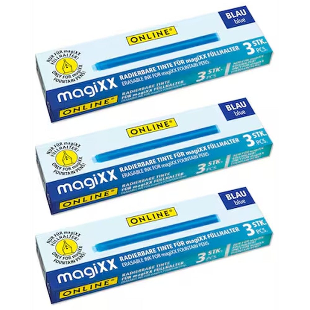 ONline ONLINE® magiXX Tintenpatronen für Füller blau 3x 3 St. Tintenpatrone
