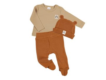 Clinotest Erstausstattungspaket 3tlg Set Baby - Bärchen-Mütze, Langarm-Shirt und Hose