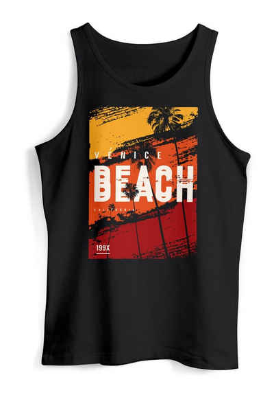 Neverless Tanktop Herren Tank-Top Sommer Venice Beach Surfing Motiv Aufdruck Strand Palm mit Print