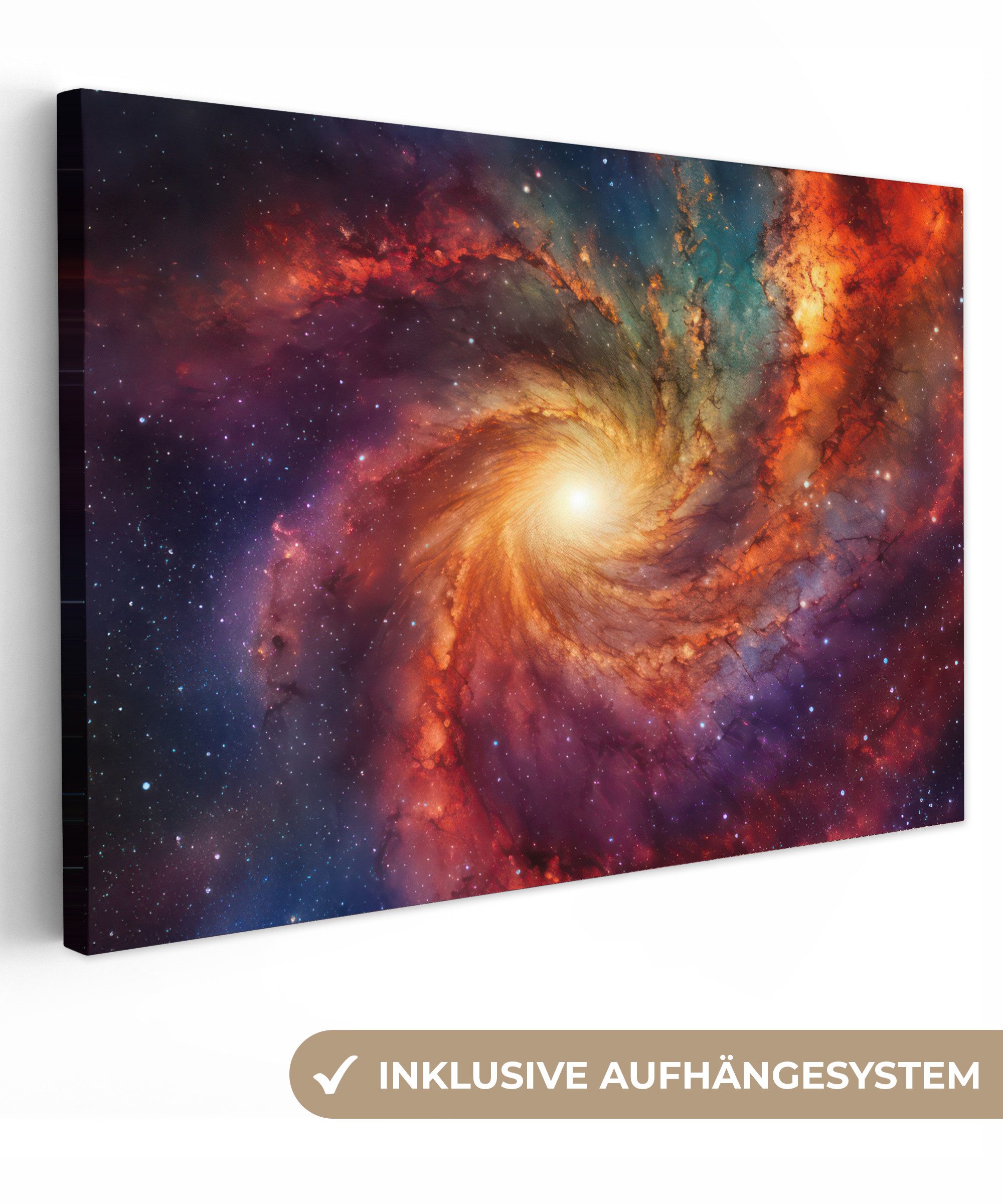 OneMillionCanvasses® Leinwandbild Sternenhimmel - Weltraum - Galaxie - Neon günstig online kaufen