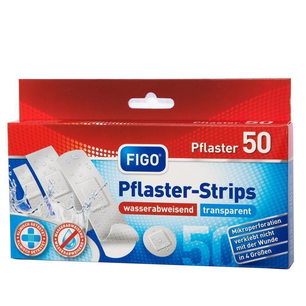 FIGO Wundpflaster 50er Pflaster transparent (Stück, 50 St., transparente Pflaster), Wundpflaster transparent Pflasterstrips Heftpflaster Wundverband