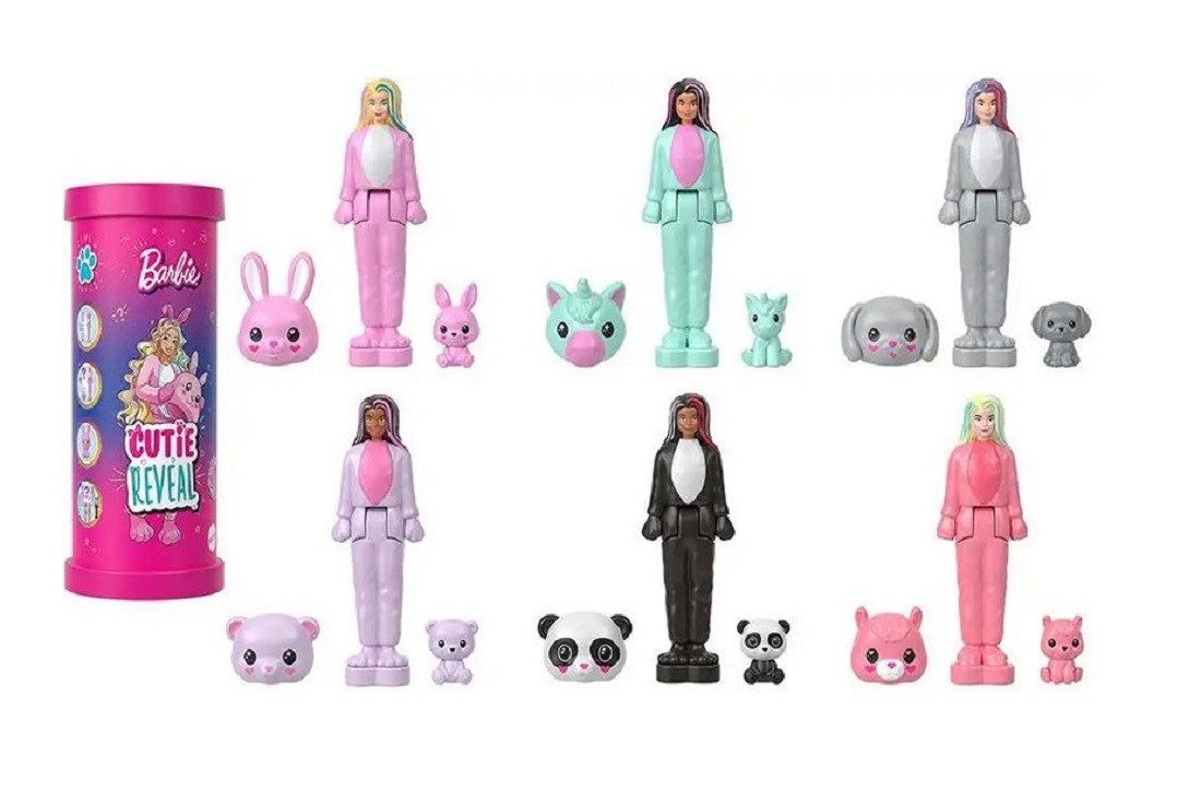 Mattel® Spielfigur Mini BarbieLand Cutie Reveal Überraschungsfigur im Blind Bag, (Spar-Set, 1-tlg), Zufällige Sammelfigur mit Dose, Haustier und Überraschungseffekt