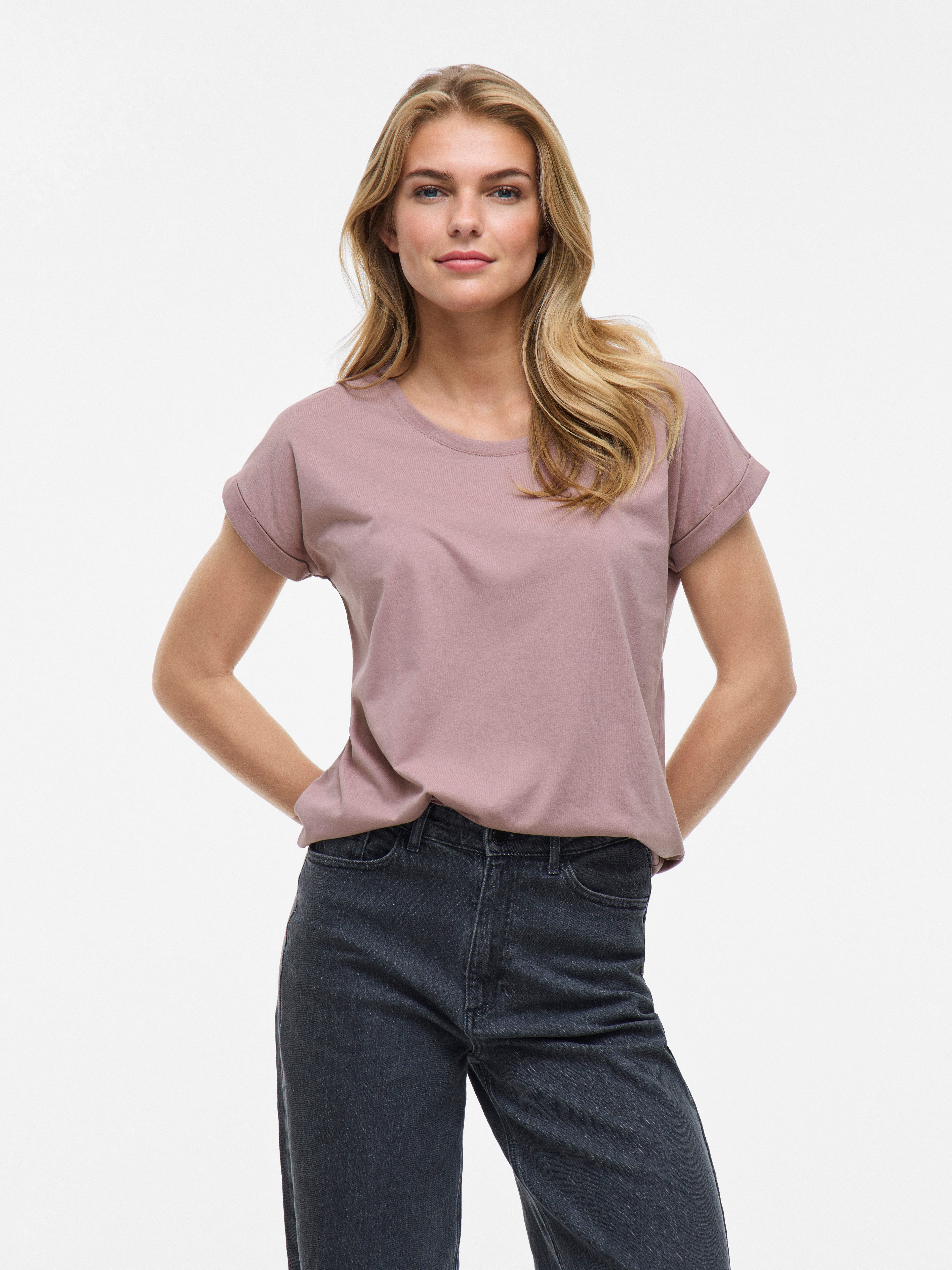 Vila Rundhalsshirt VIDREAMERS NEW PURE T-SHIRT/SU-NOOS günstig online kaufen