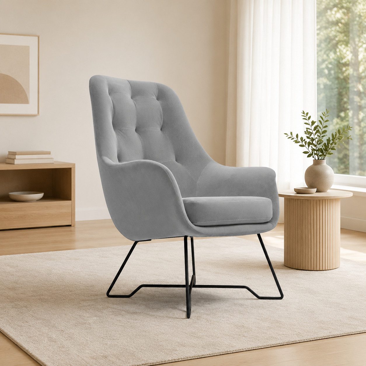 Goldstoff Sessel Polstersessel Wohnzimmer mit PUR-Schaum & gepolsterter Rückenlehne (Relaxsessel Einzelstück, 1-St., Polstersessel Komfortzone), Lesesessel Komfortsessel für Wohnbereich mit bequemer Polsterung