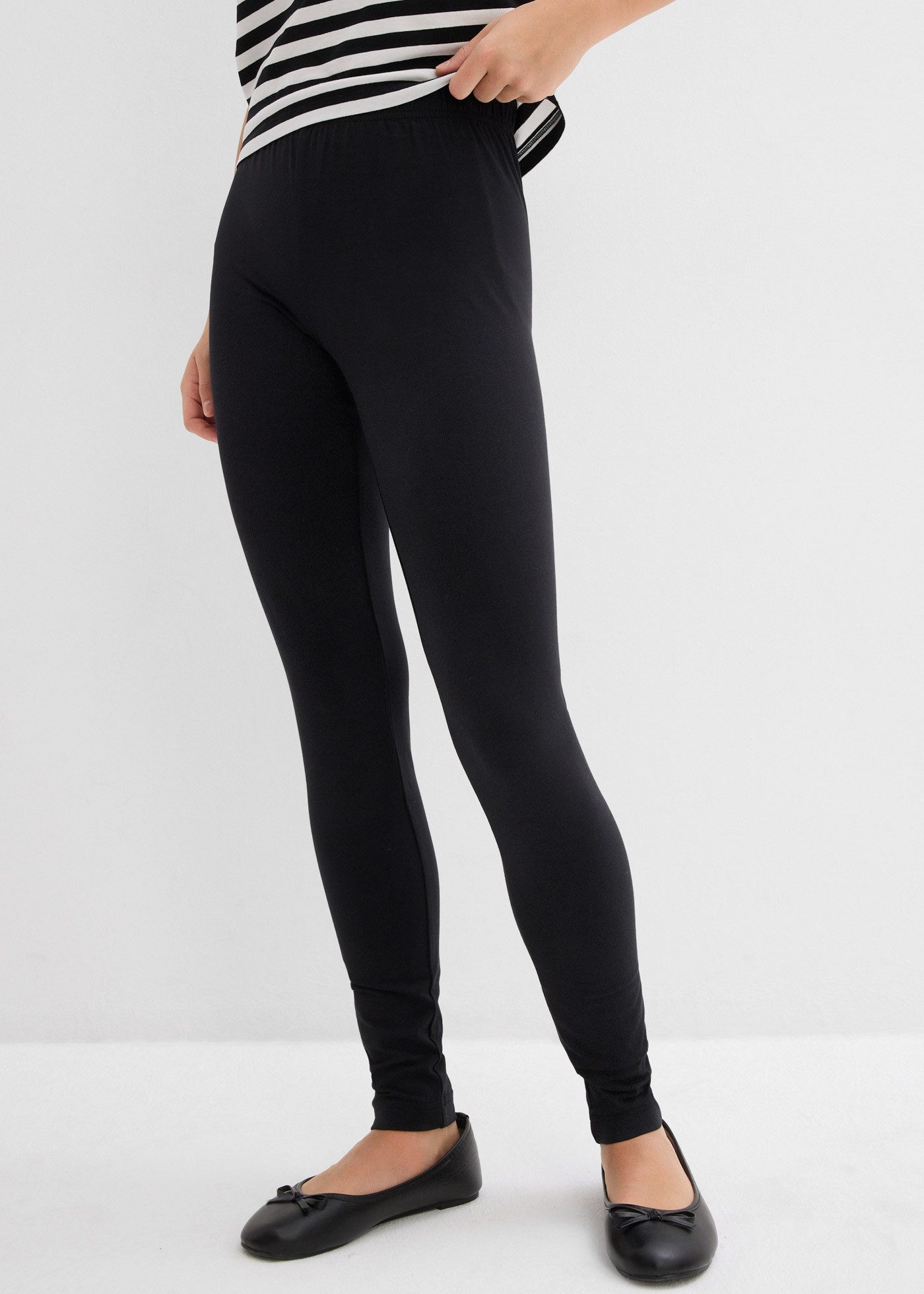 bonprix Leggings (Packung, 2-tlg) aus Baumwolle mit Elasthan, bequem, für Frühling und Sommer