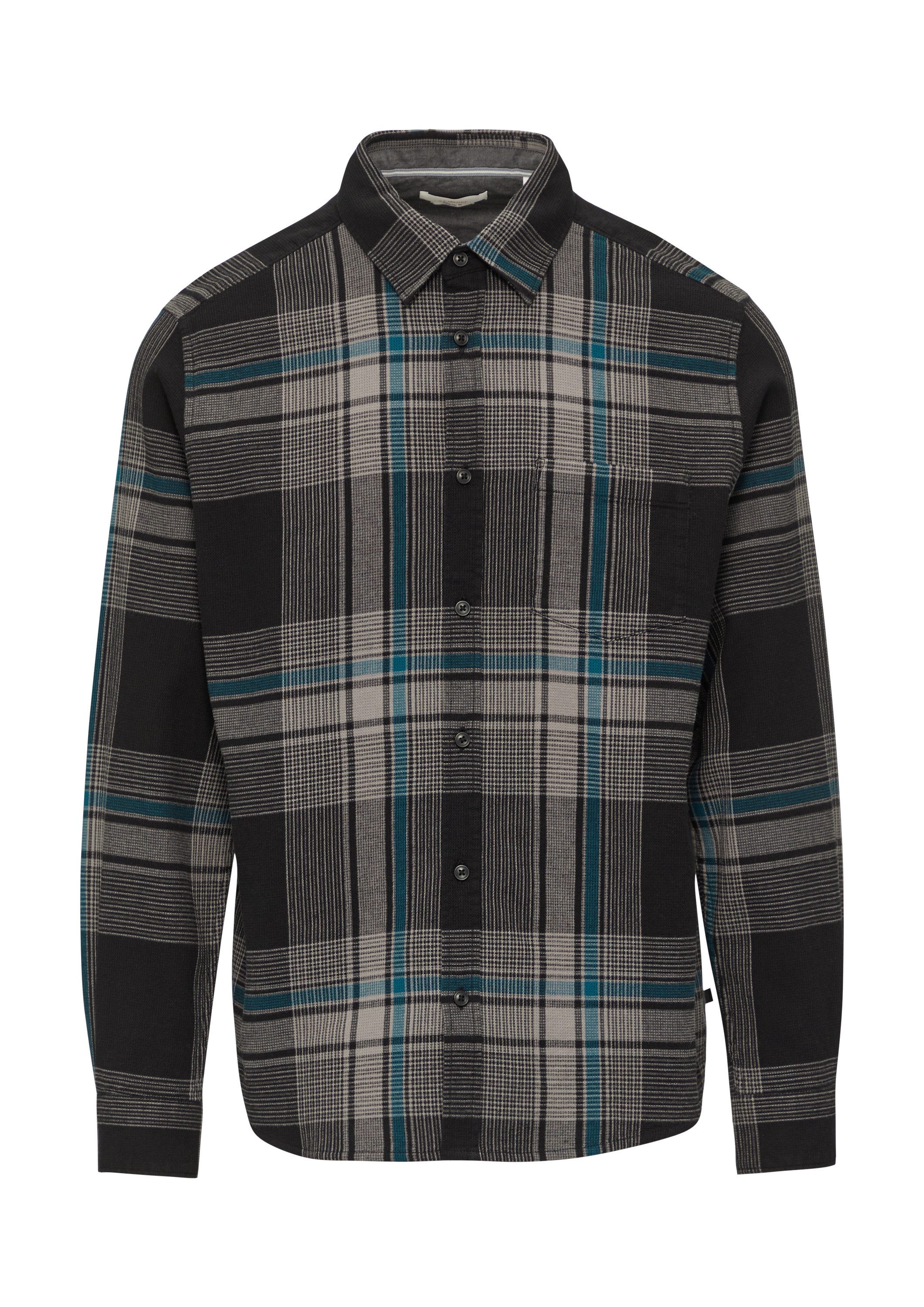 s.Oliver Langarmhemd Hemd Regular Fit: Strukturiertes Karohemd mit Brusttas günstig online kaufen