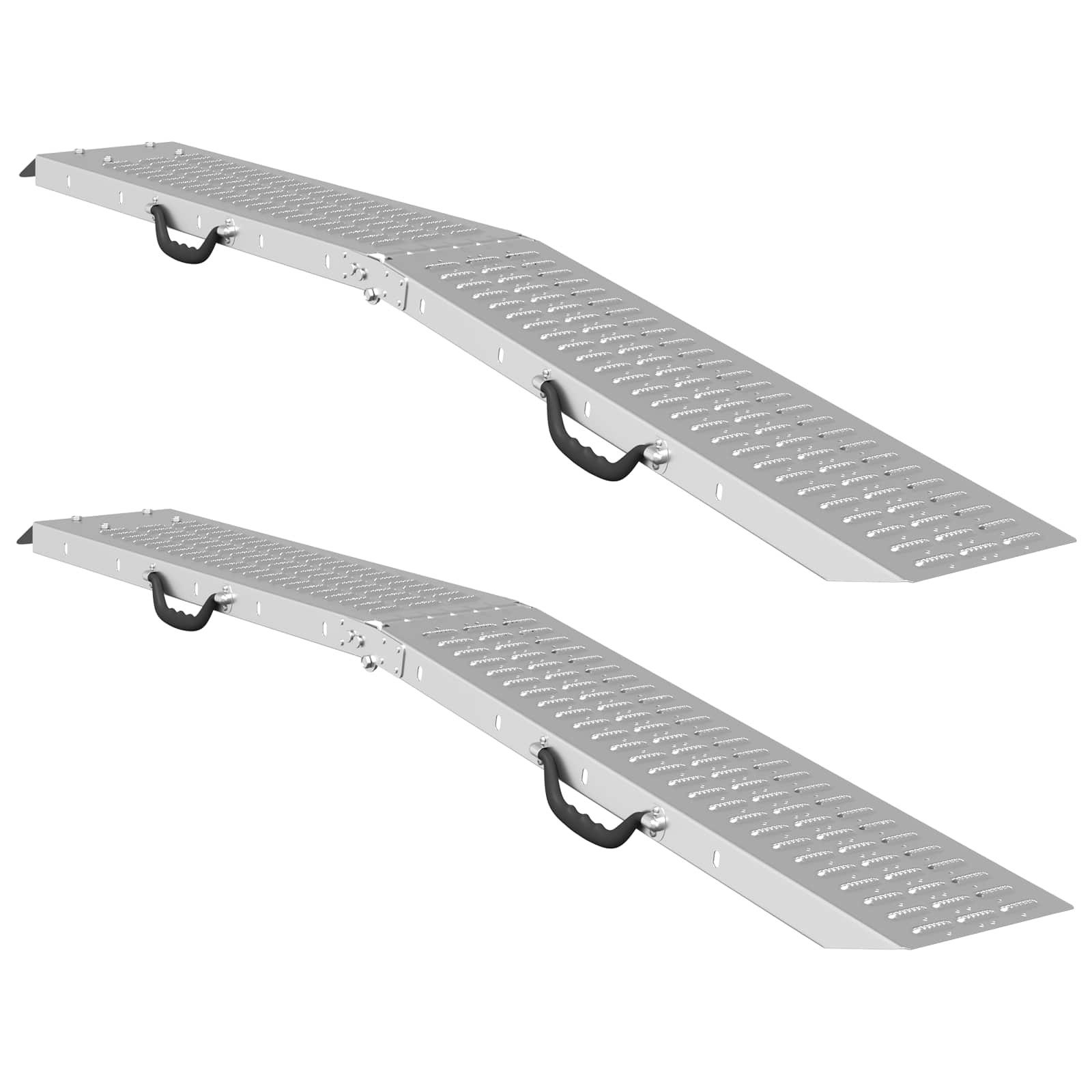 vidaXL Laderampe Faltbare Rampe 200kg pro Rampe 2 Stk. Silber 200 kg pro Rampe (2-St)