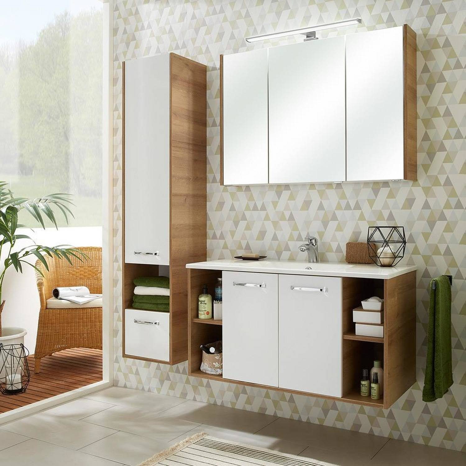 Lomadox Badmöbel-Set »RAIPUR-66«, (Spar-Set, 3-tlg), Waschplatz in