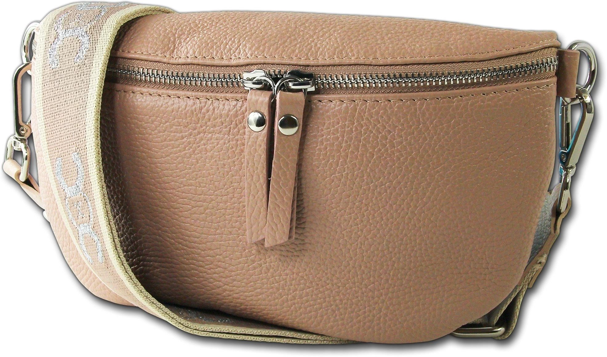 Toscanto Gürteltasche Toscanto Damen Gürteltasche Leder rosa (Gürteltasche, Gürteltasche), Damen Tasche Echtes Leder rosa, mehrfarbig, Made-In Italy