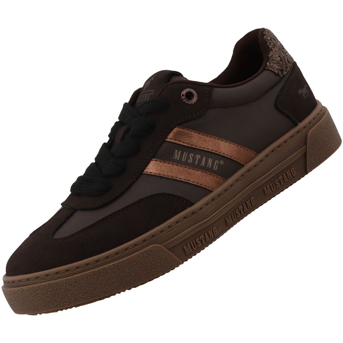 Mustang Shoes 15M0212013-mokka Sneaker Modische Schürschuhe im Retro-Style