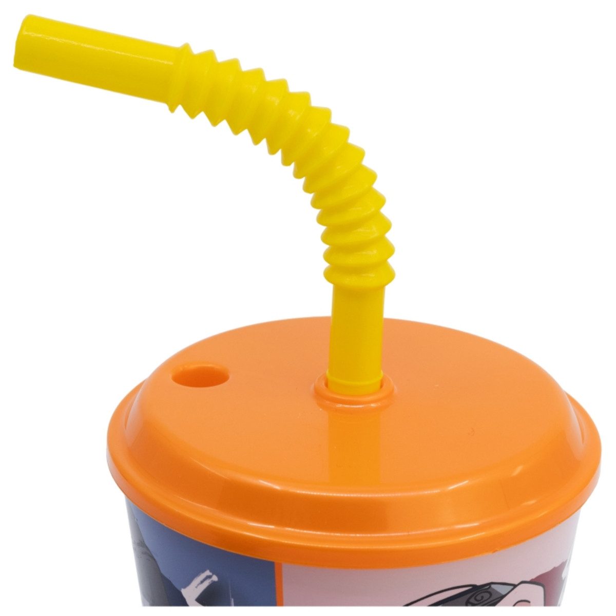 Naruto Becher Trinkbecher 430 ml mit Deckel und Strohhalm, Polyethylen