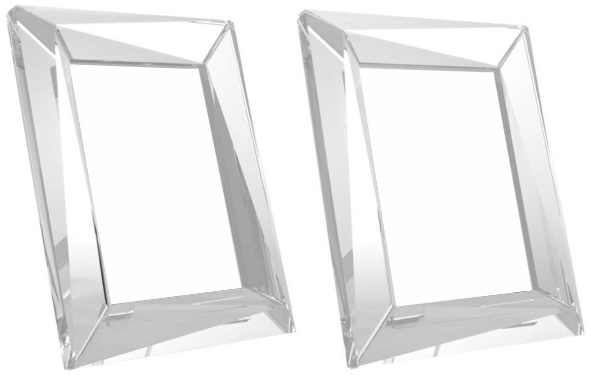 Casa Padrino Bilderrahmen Luxus Kristallglas Tisch-Bilderrahmen Set 21 x 3,5 x H. 26 cm - Luxus Qualität