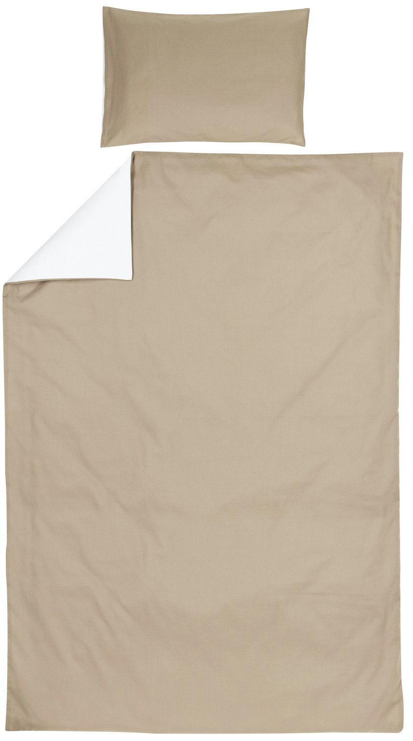 Meyco Home Bettbezug Uni Taupe/Offwhite, 140x200/220cm günstig online kaufen