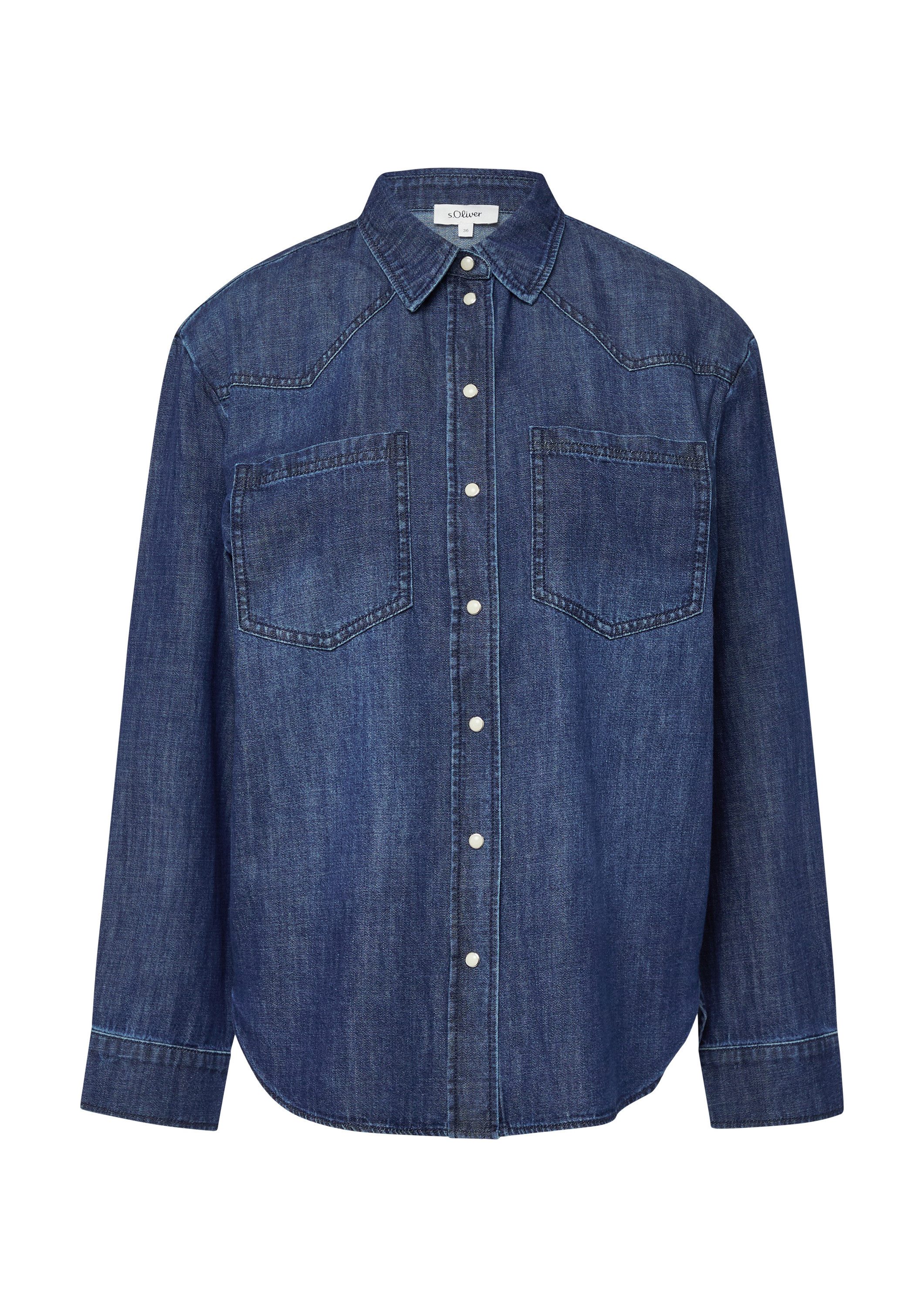 s.Oliver Langarmbluse Bluse Denimshirt günstig online kaufen