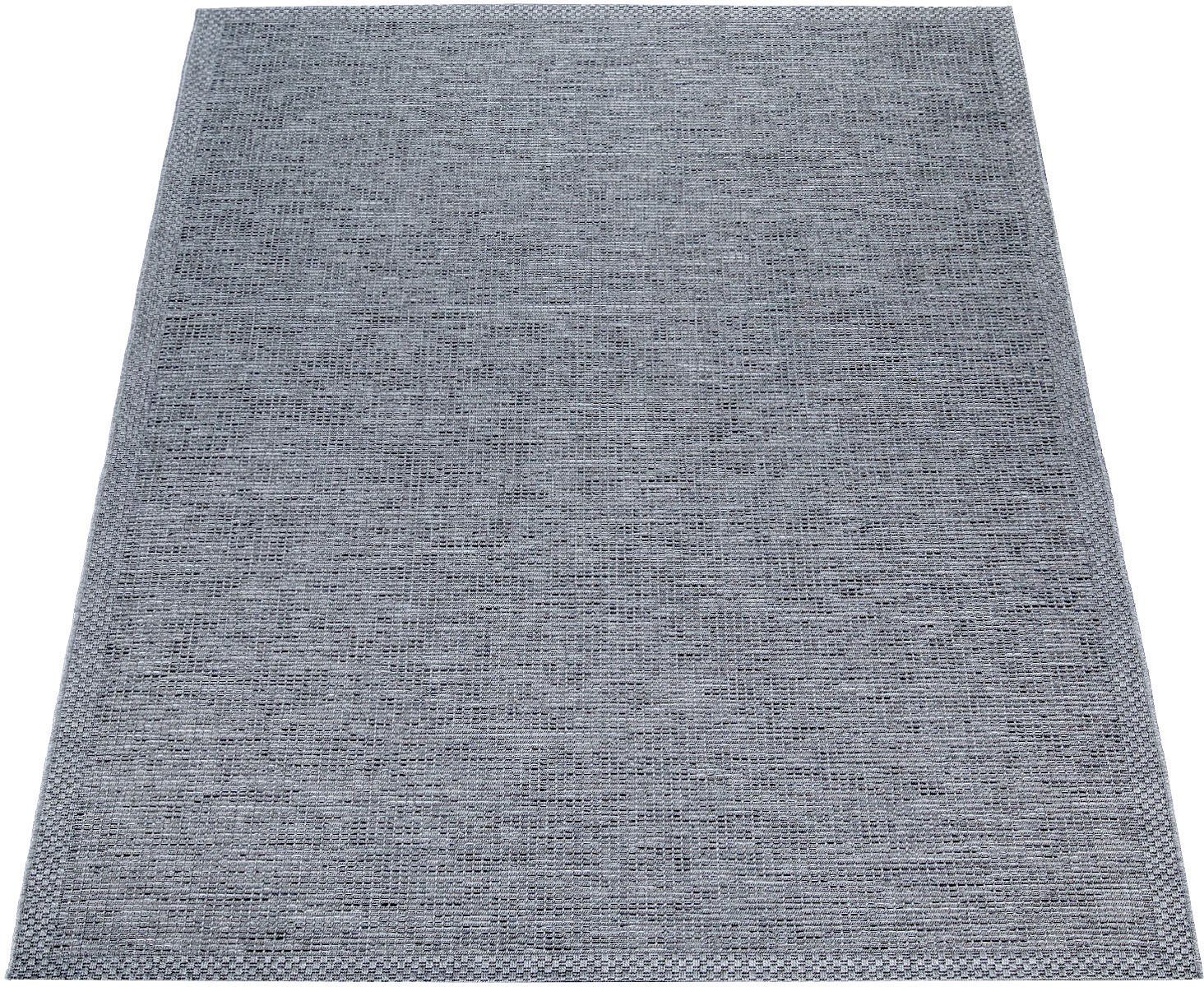 beliebter Bradon Teppich Quebec 135, Paco mm, Höhe: Outdoor grau Flachgewebe, In- meliert, Home, geeignet, 4 rund, und Wohnzimmer