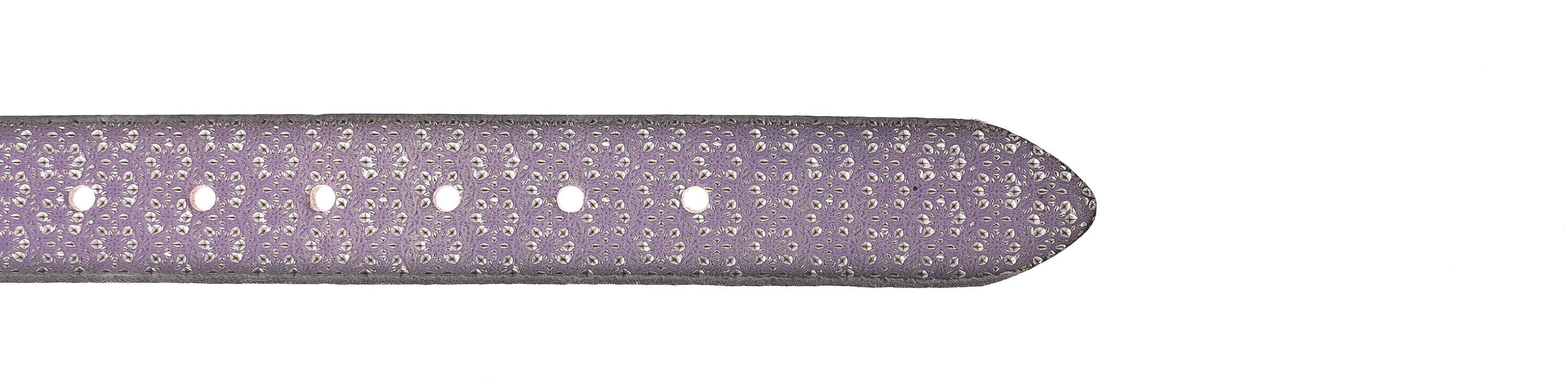 b.belt Prägung maurischer Ledergürtel - silber lila metallic mit Mara