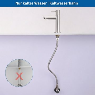 HOMELODY Badarmatur Kaltwasser Armatur für Bad Wasserhahn aus Messing Kaltwasserhahn Standventil Klein Badarmatur Einhebelmischer Standhahn Gäste WC