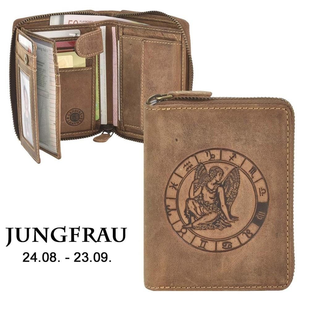 Greenburry Geldbörse Vintage Sternzeichen (oA), Geldbörse, Portemonnaie mit 9 Kartenfächern, Sternzeichen Jungfrau