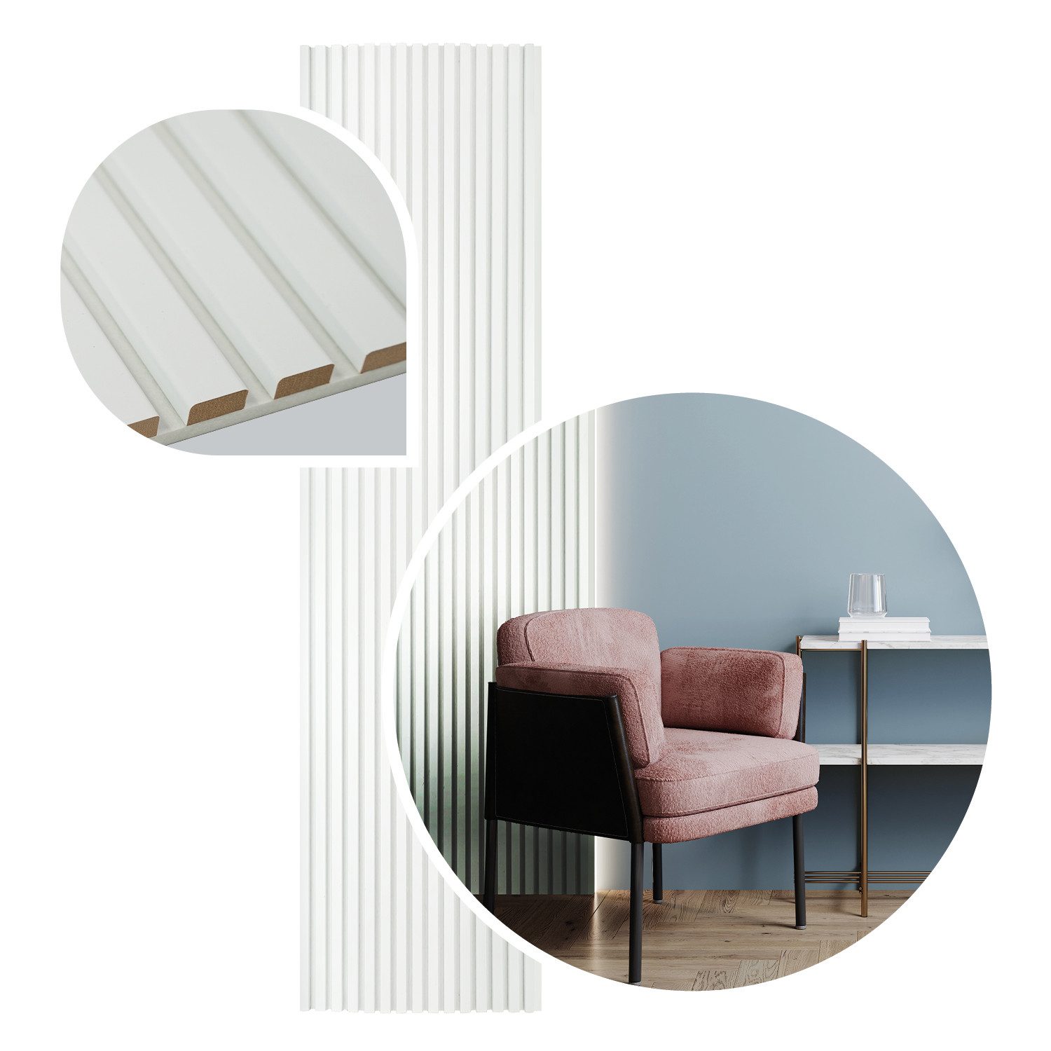 LP projekt Akustikplatte Effektive Wandpaneele für ruhige Räume & moderne Raumgestaltung, (Verfügbar in Breiten 120–300 cm und Довжинаn 40/60 cm), Schallabsorbierende Wandverkleidung für Home Office & Wohnzimmer