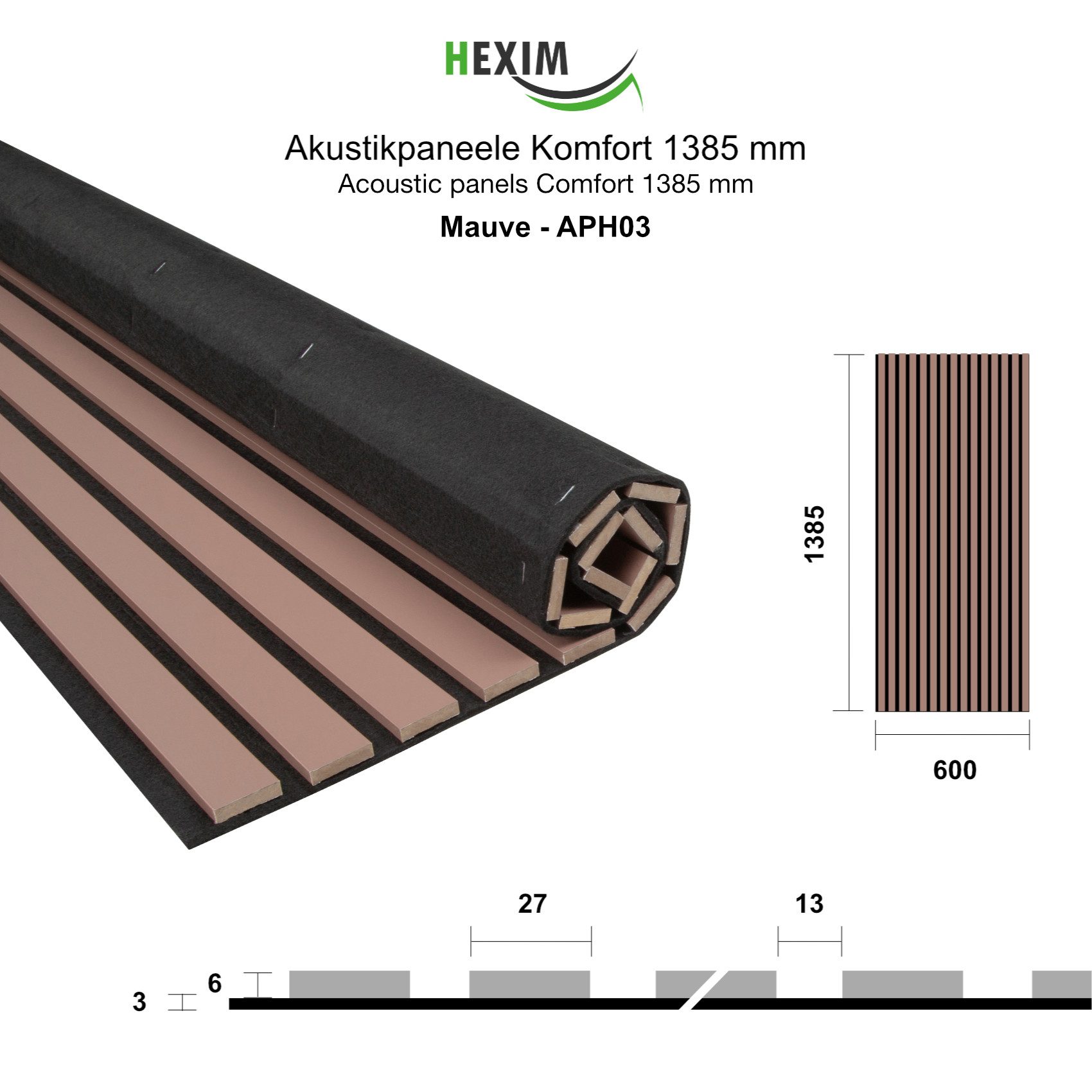 Hexim Wanddekoobjekt APH03 (Akustikpaneele 138,5x60cm - günstig online kaufen