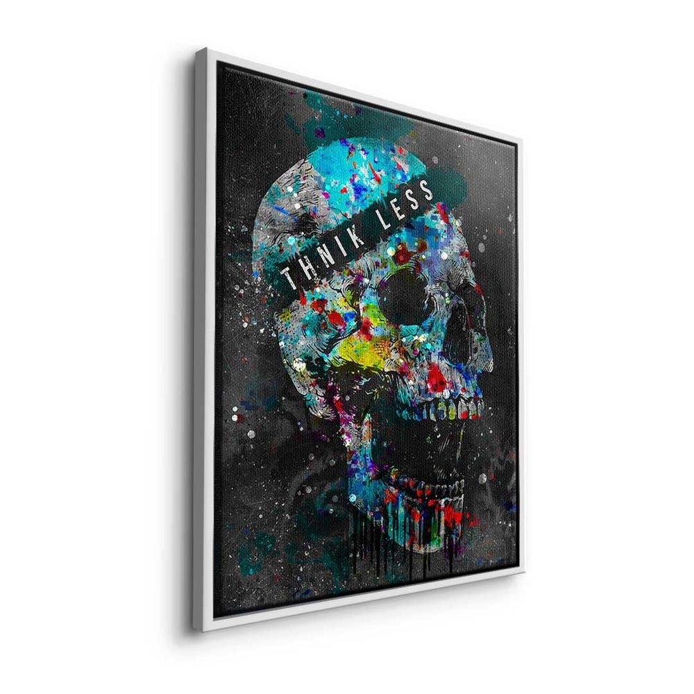 DOTCOMCANVAS® Leinwandbild, Premium Leinwandbild Art Wandbild Motivation - - - Pop Rahmen Less - Think silberner