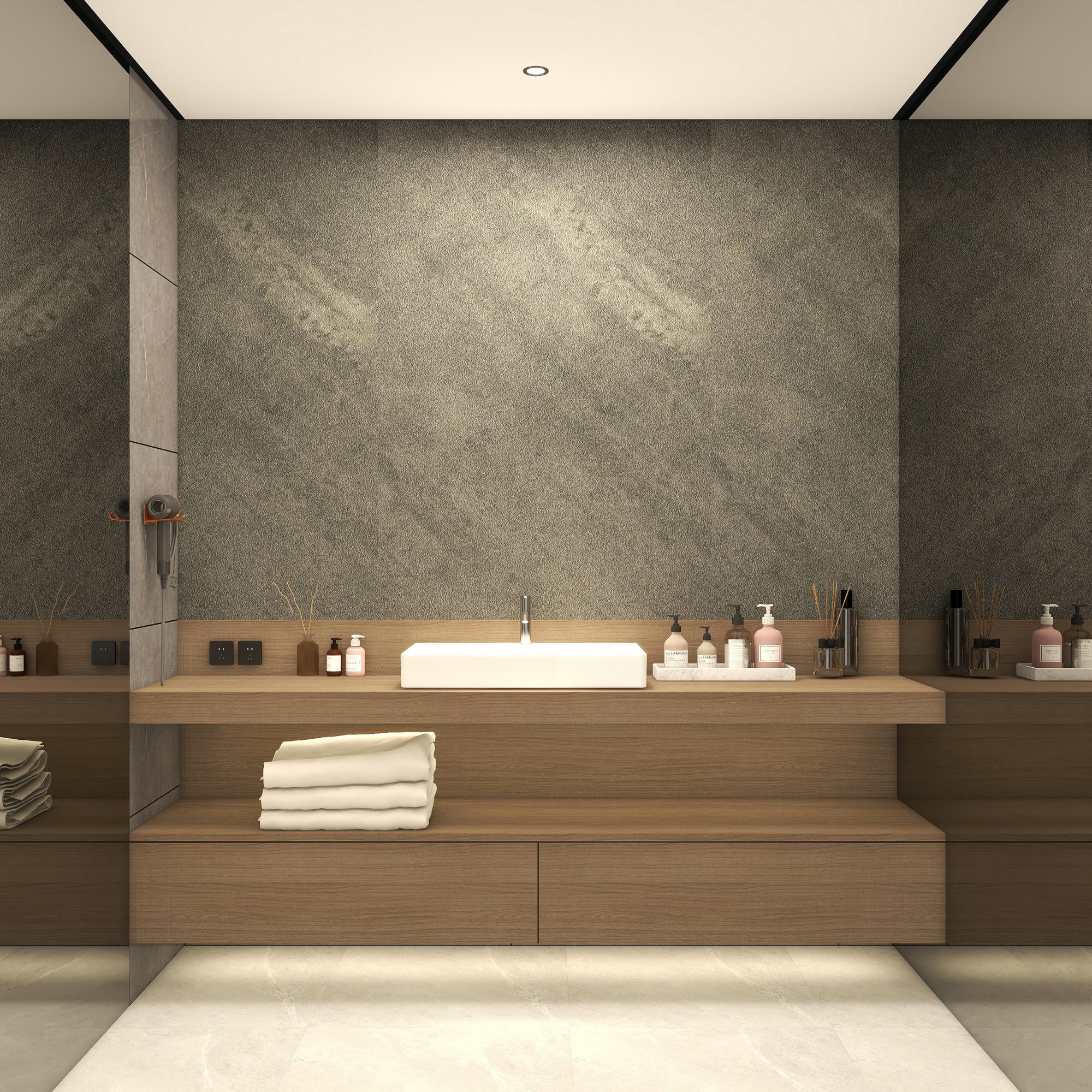 neu.haus Duschrückwand, (Set, 4-tlg), Wandpaneel »Bladel« 120 x 60 cm Grey Stone
