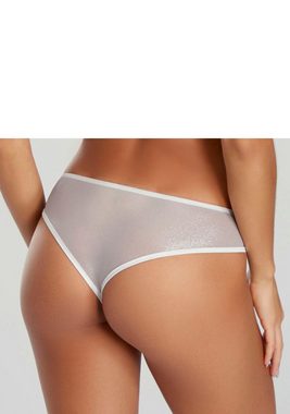 LASCANA Tanga mit feiner Zierschleife und hübschem Glitzeraccessoire