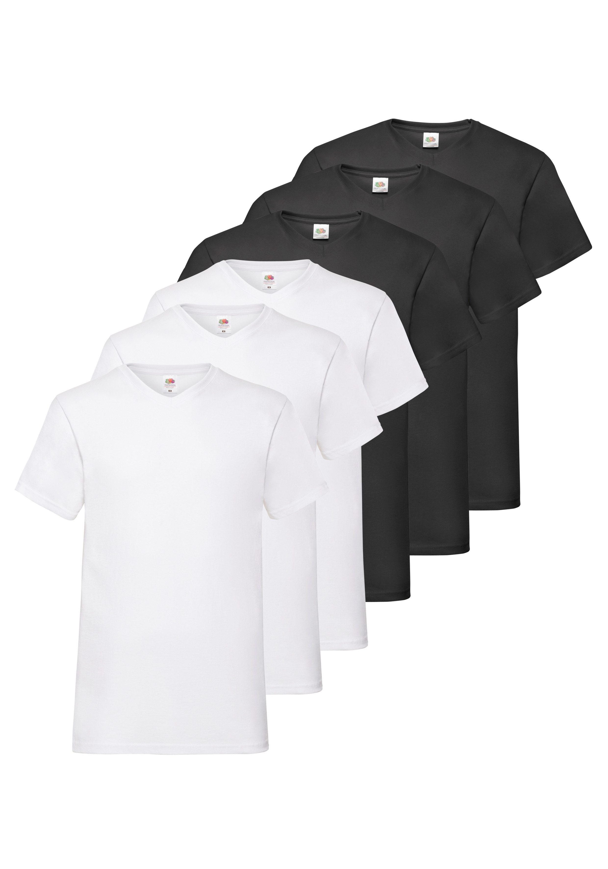 Fruit of the Loom T-Shirt (Packung, 6-tlg) aus Baumwolle, V-Ausschnitt, 6-t günstig online kaufen