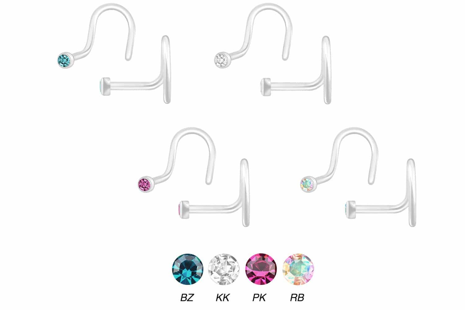 PIERCINGLINE Nasenpiercing PMFK Nasenstecker Spirale KRISTALL günstig online kaufen