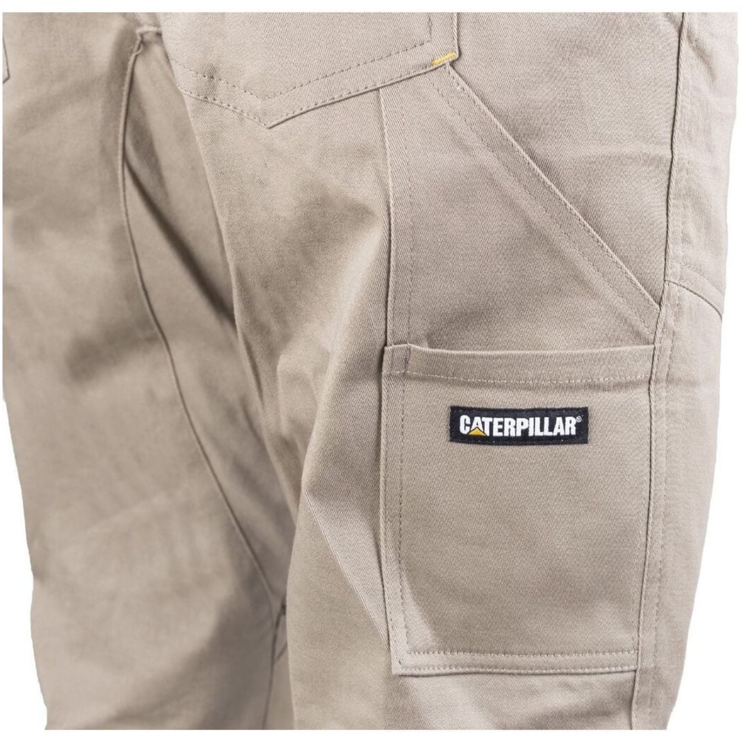 CAT CATERPILLA Arbeitsbundhose Arbeitshose mit Bund Dynamic Khaki (Packung, 97% Baumwolle) Cat by Caterpillar Logo Bundhose Taschen Flexibel Bewegungsfreiheit – Bild 5 von 5