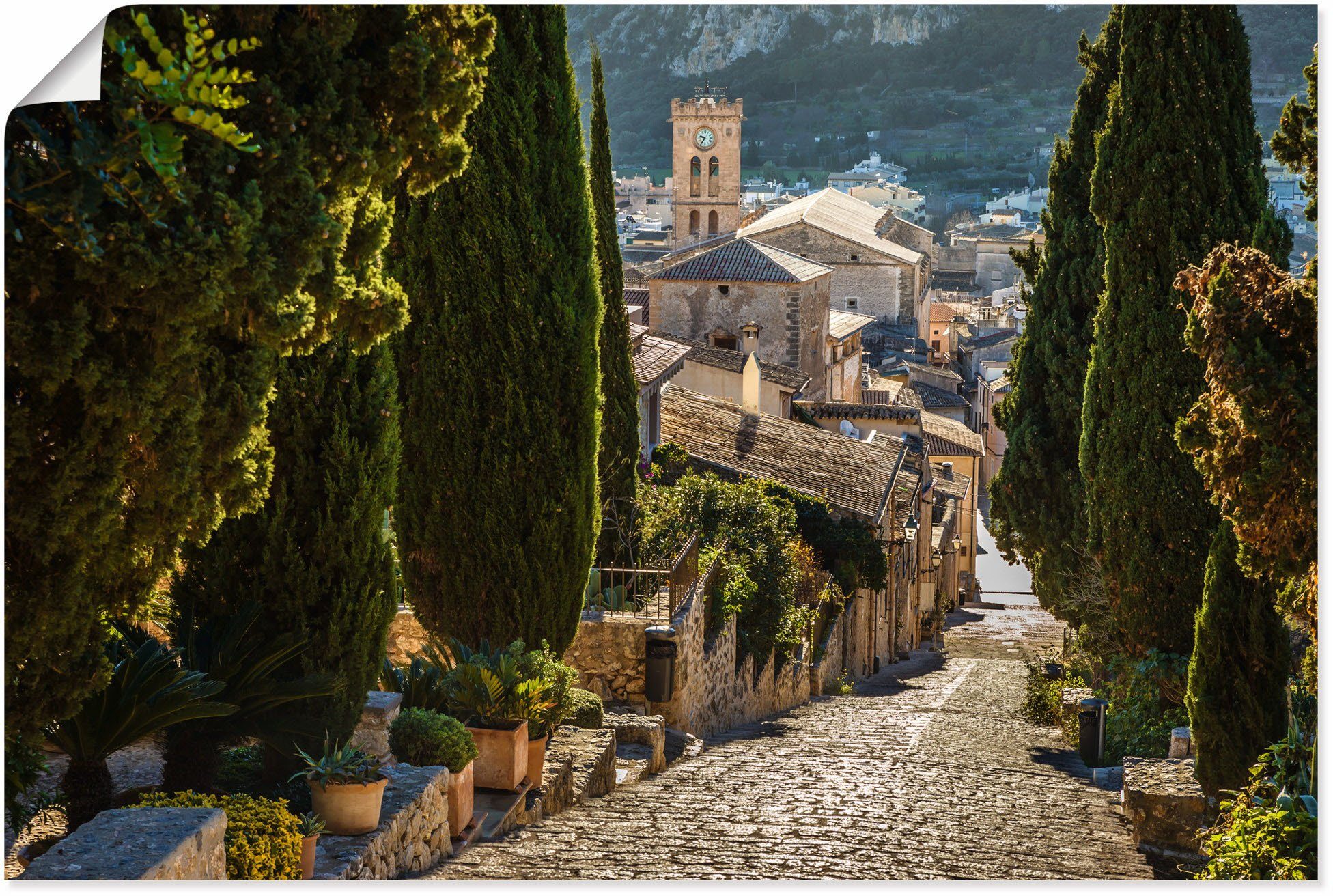 als Mallorca vom auf Größen St), Wandaufkleber (1 Kalvarienberg Leinwandbild, Blick Pollenca, in Artland versch. Poster oder Wandbild Alubild,