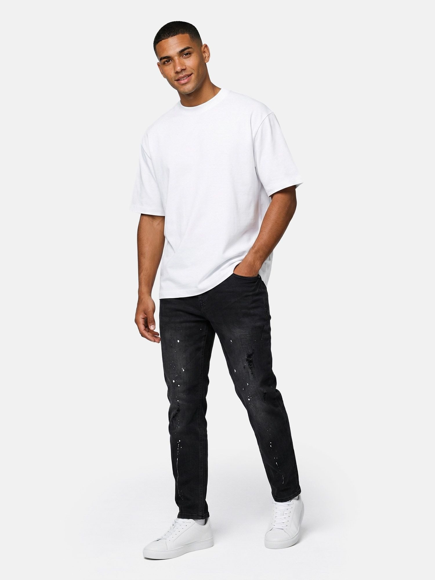 Tazzio Slim-fit-Jeans A110 Destroyed-Look mit Paint-Splatter-Effekt & Used- günstig online kaufen