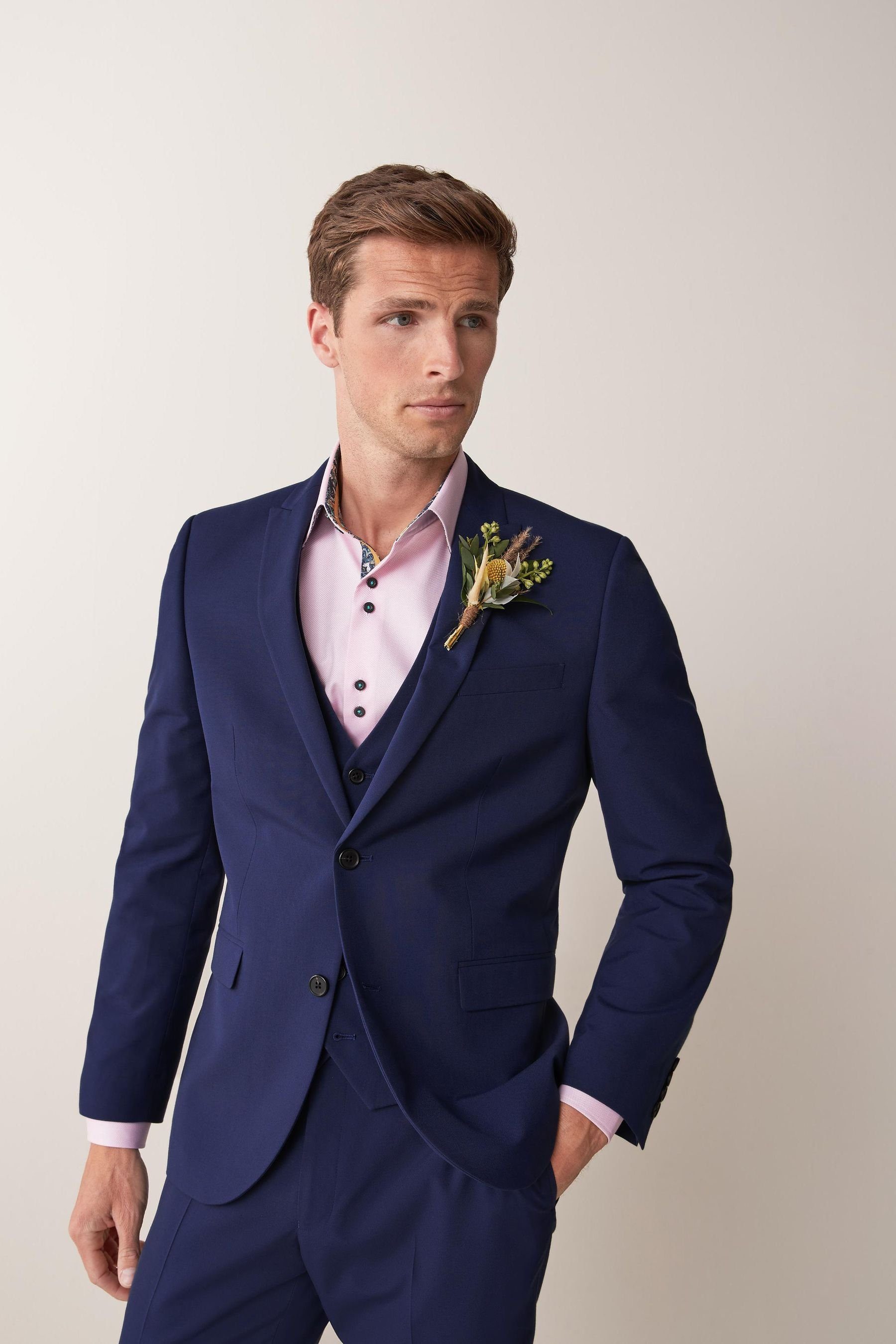 Next Baukastensakko Anzug mit zwei Knöpfen: Tailored Fit Jacke (1-tlg)