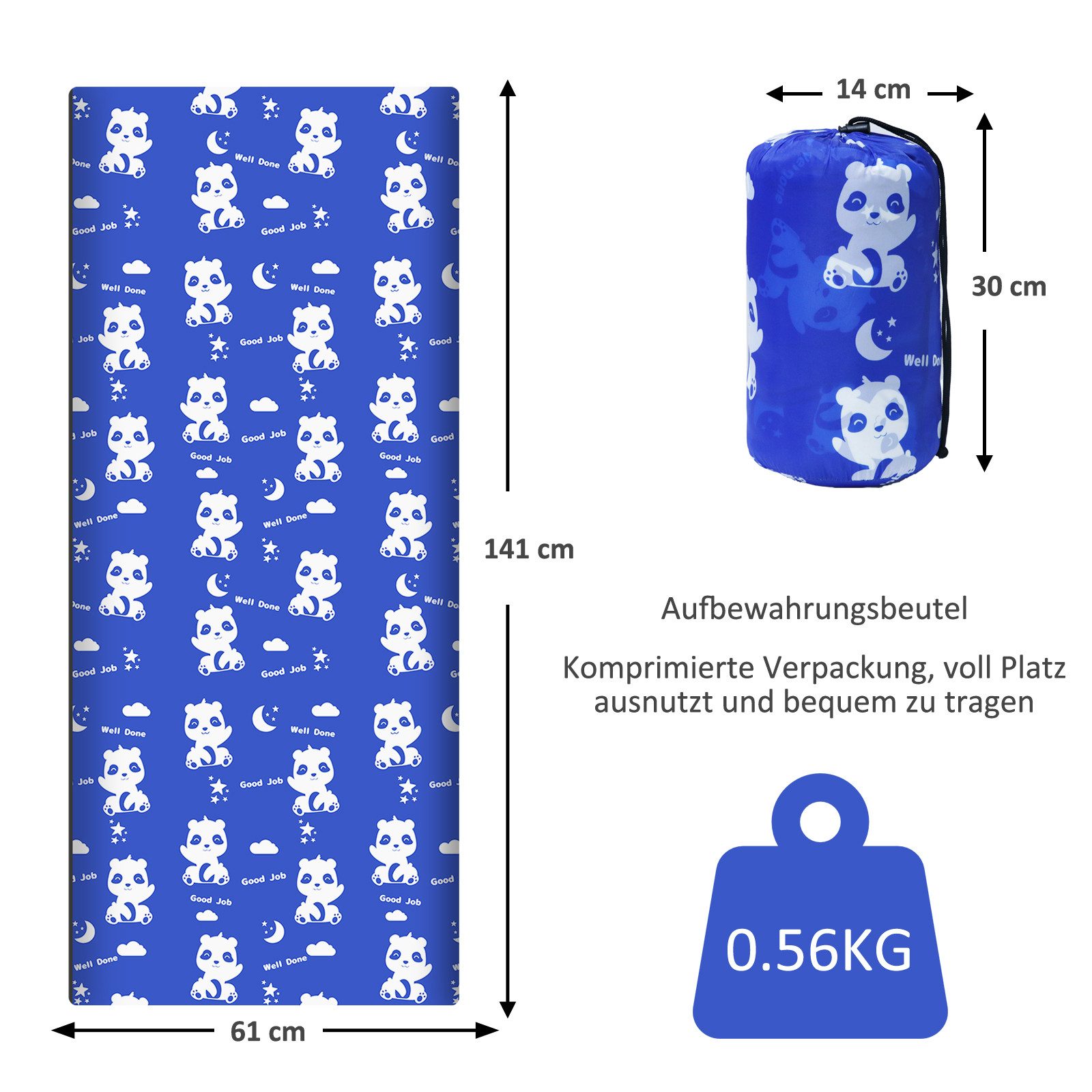 TUPHEN Kinderschlafsack Camping-Schlafsack mit Tragetasche, 61x141cm, günstig online kaufen