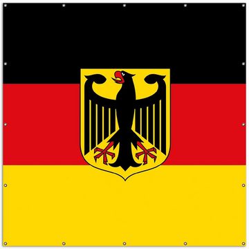 Wallario Sichtschutzzaunmatten Deutsche Flagge mit Wappen