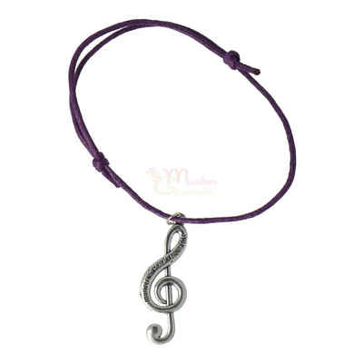 mugesh Armband Armband Notenschlüssel lila, für Musiker