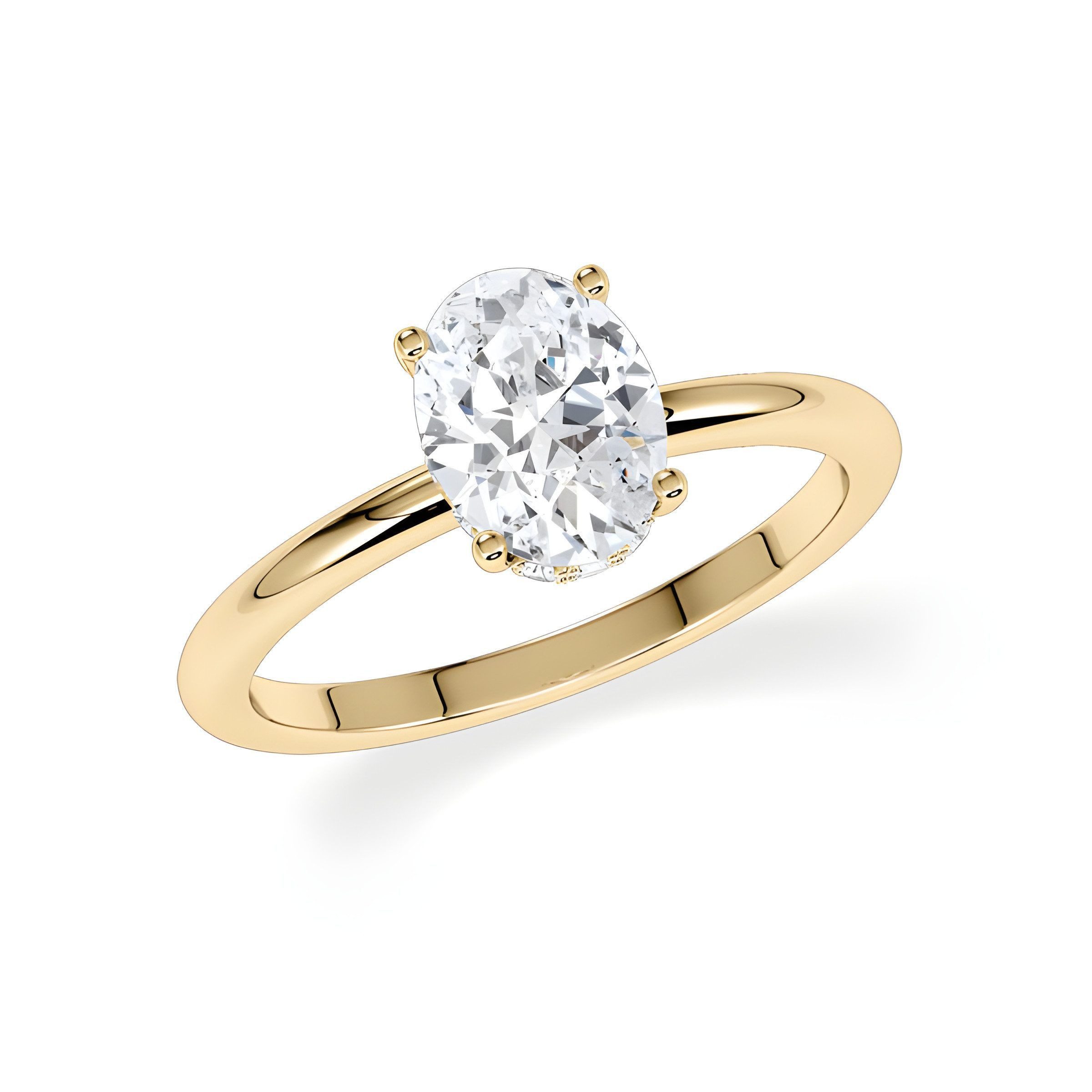 Adam & Eve Diamantring 750/- Gold - großer Diamant 2,00ct + 16 x 0,09ct Brillanten, (LAB02 Diamantring), Lab Grown Diamonds - Nachhaltig und günstig