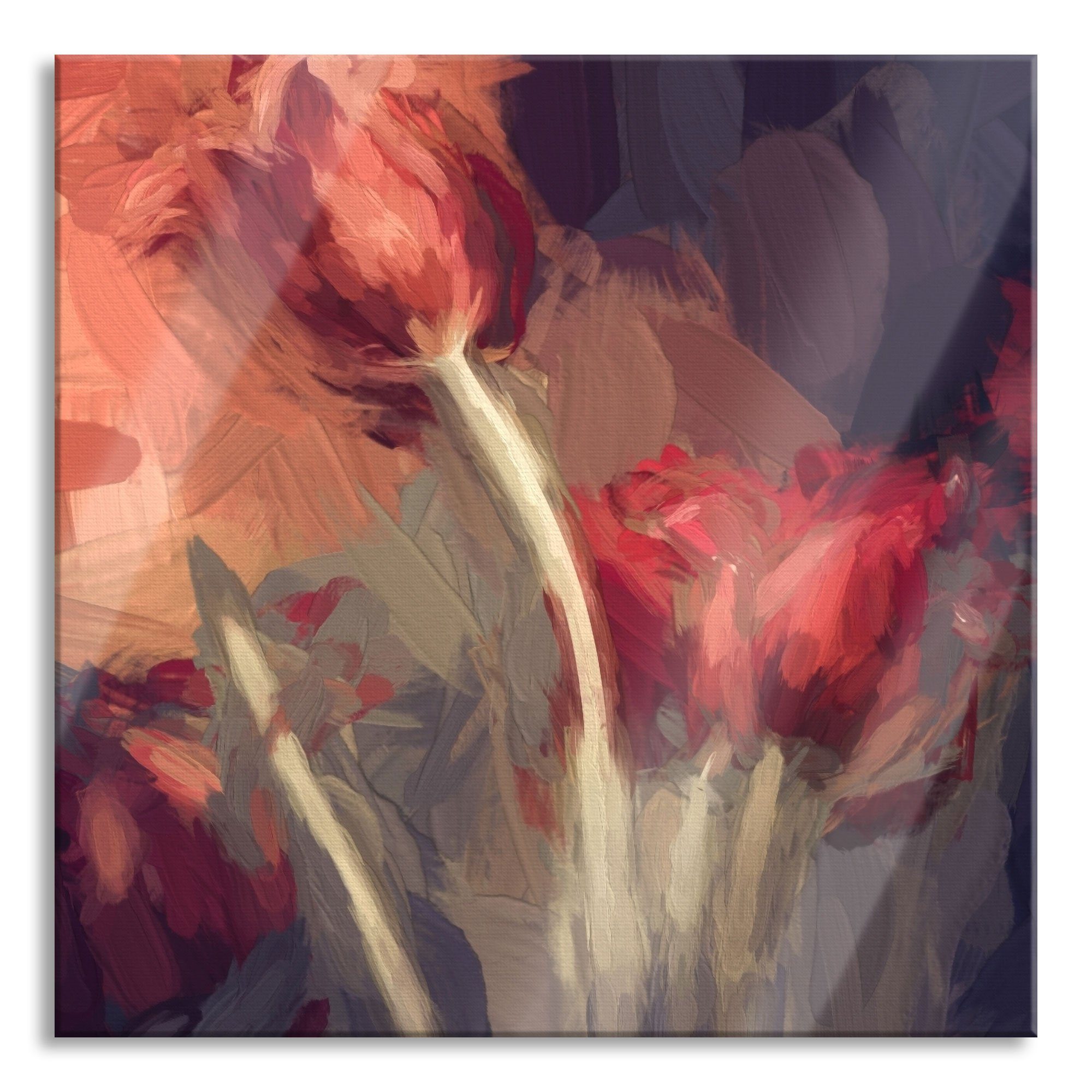 Pixxprint Glasbild schöne Tulpen, aus Abstandshalter Echtglas, Tulpen und schöne (1 St), Aufhängungen inkl. Glasbild