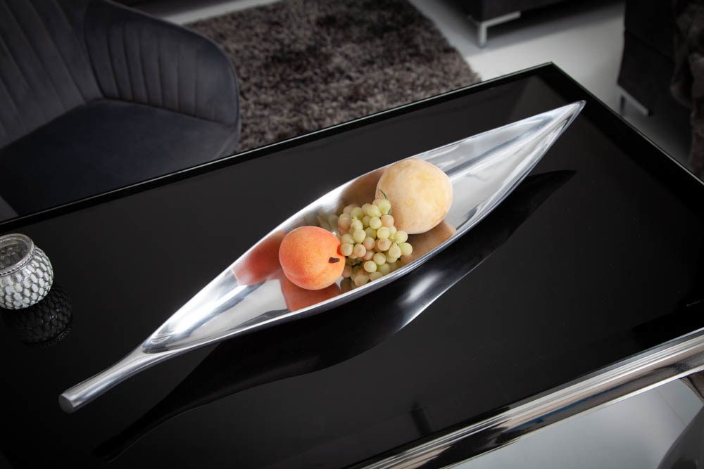 riess-ambiente Dekoschale SILVER LEAF 60cm silber, Wohnzimmer · Accessoires · Schlüssel · Handarbeit · Metall · Modern