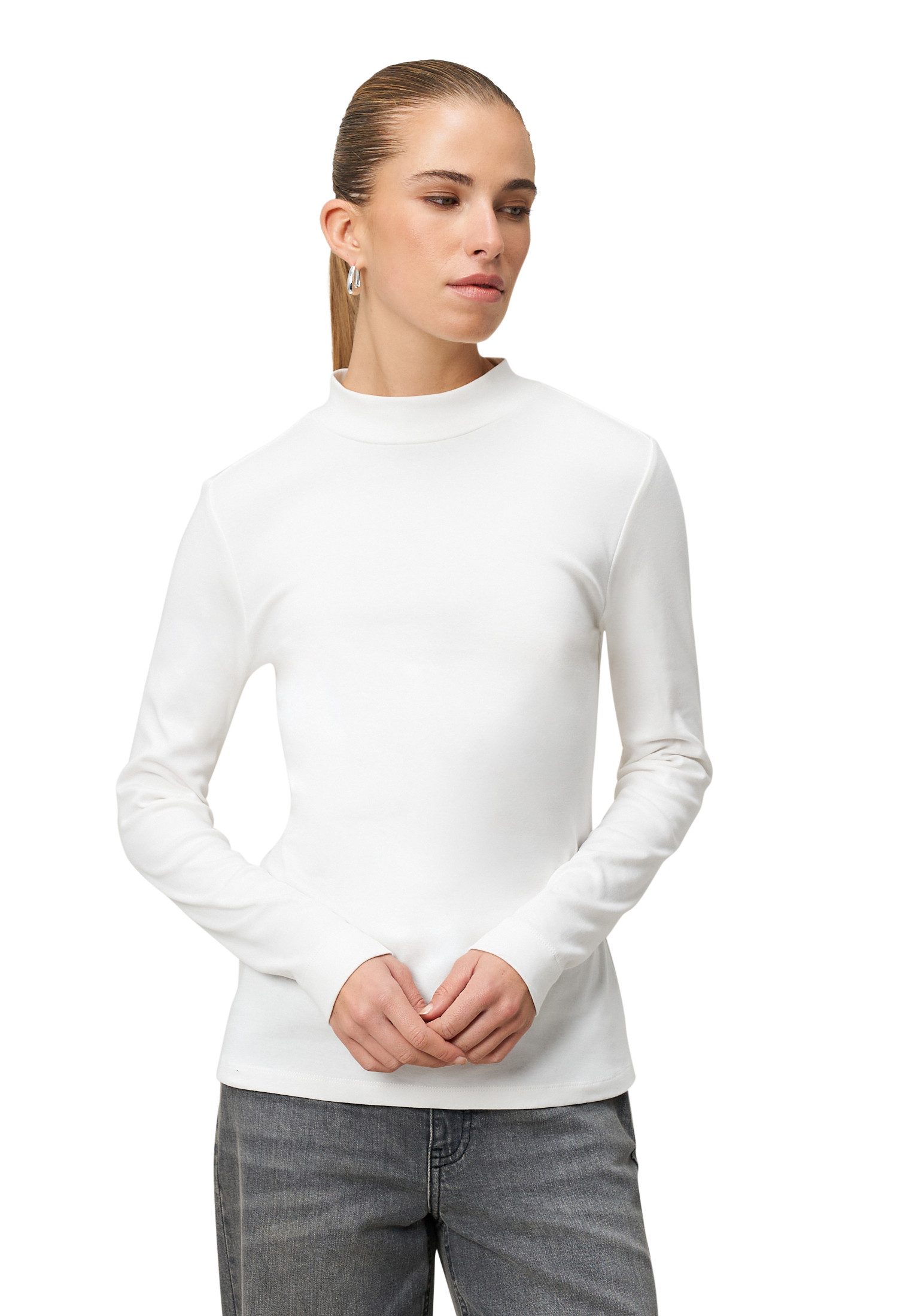 Kurzarmshirt Damen mit Stehkragen